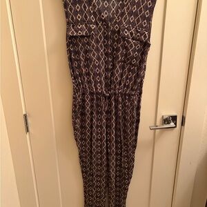 Olive & Oak Diamond Pattern Jumpsuit in Black and Cream